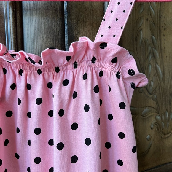 Zara Girls Pink Cotton Retro Polka Dots Top Size 9 - Picture 6 of 11